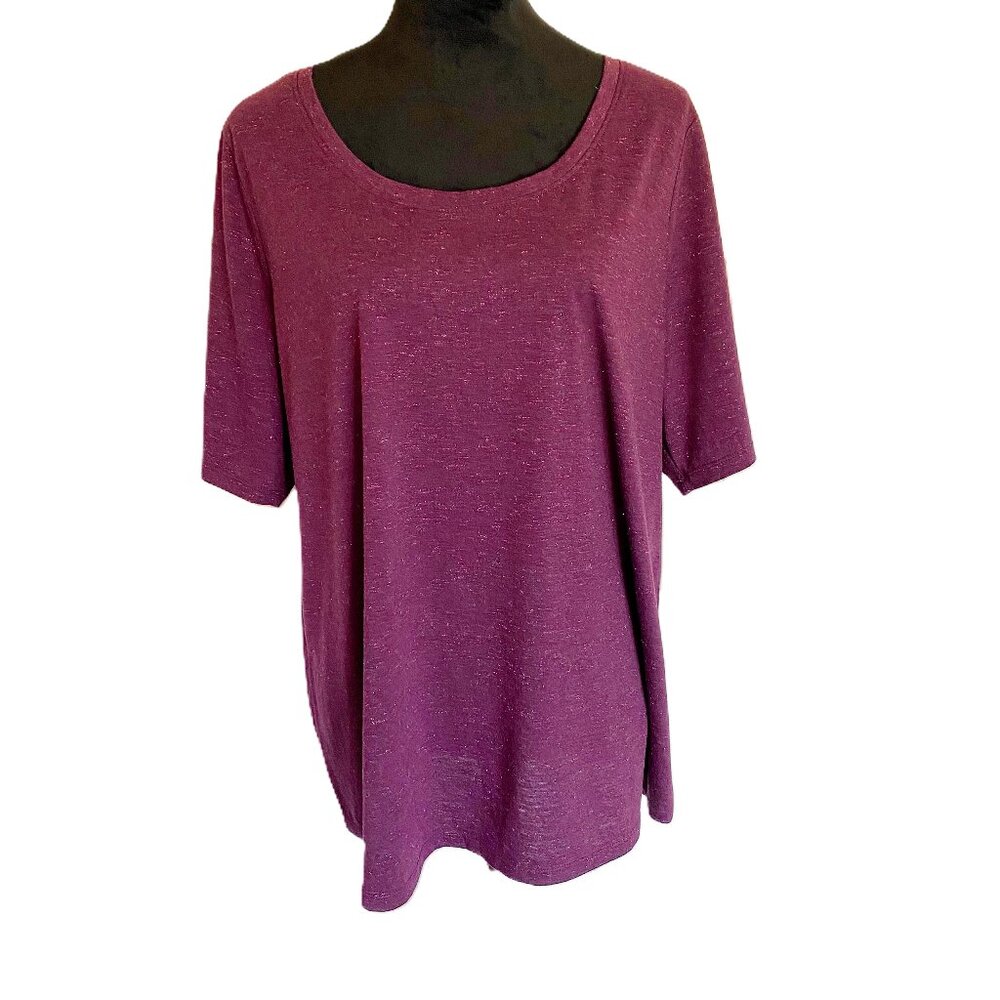 Lane Bryant SZ 18/20 Maroon Short Sleeve Crew Neck Tee